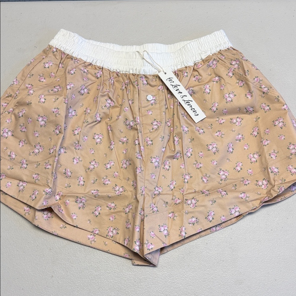 NWT For Love & Lemons Tan and Floral Women’s Boxers